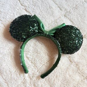 Emerald Green Sequin Disney Ears, worn once, tag removed